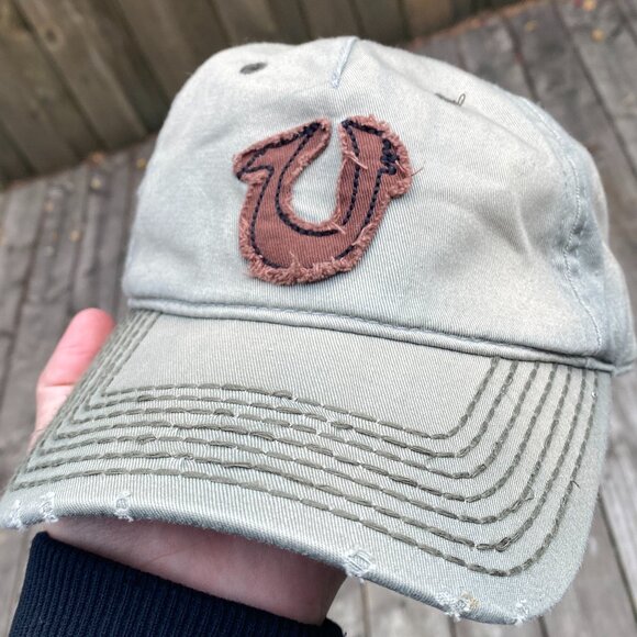 Vintage True Religion Y2K Embroidered Baseball Cap Hat Distressed - Picture 2 of 7